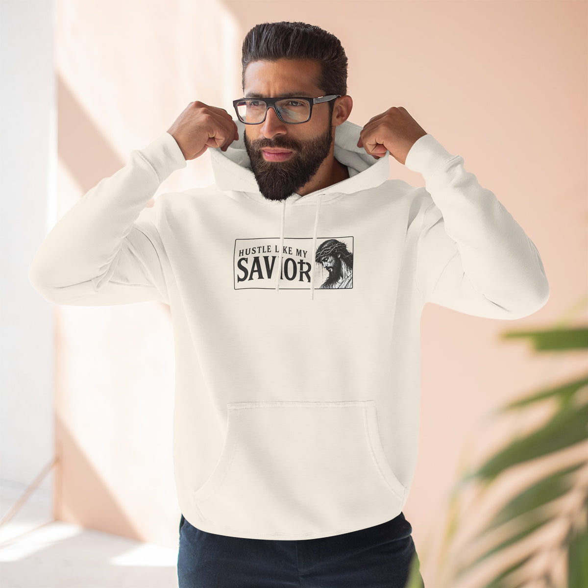 HUSTLE LIKE MY SAVIOR PREMIUM HOODIE