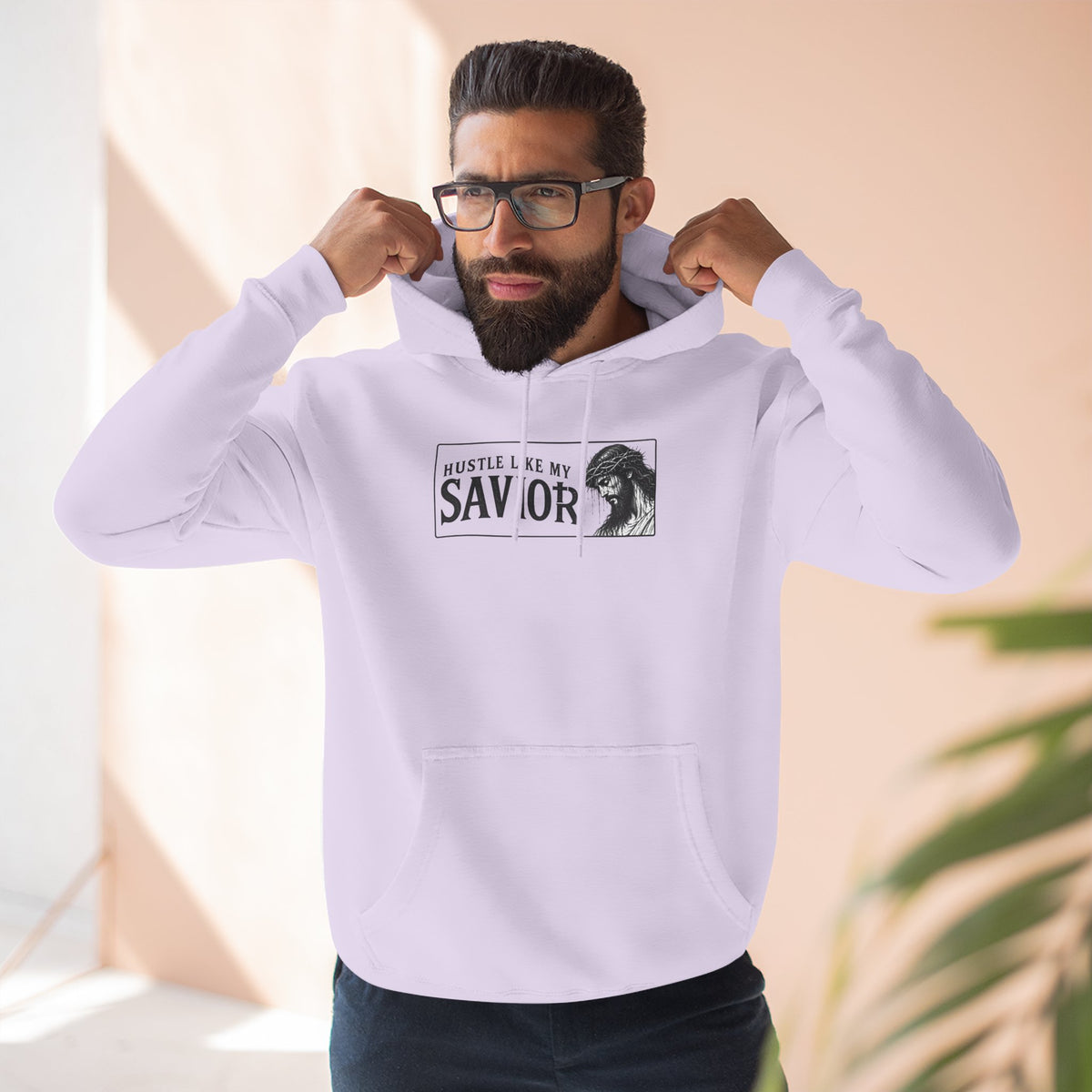 HUSTLE LIKE MY SAVIOR PREMIUM HOODIE