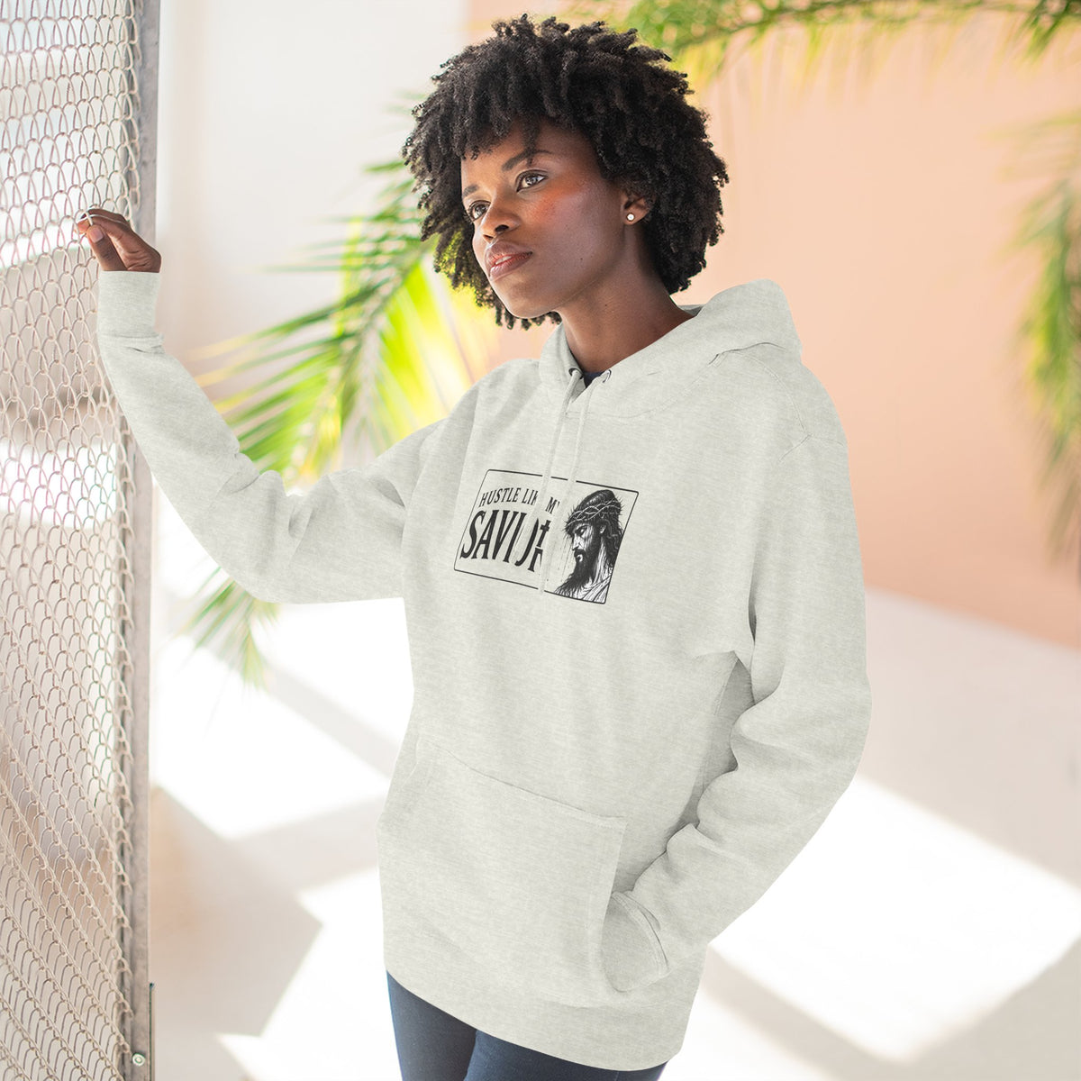 HUSTLE LIKE MY SAVIOR PREMIUM HOODIE