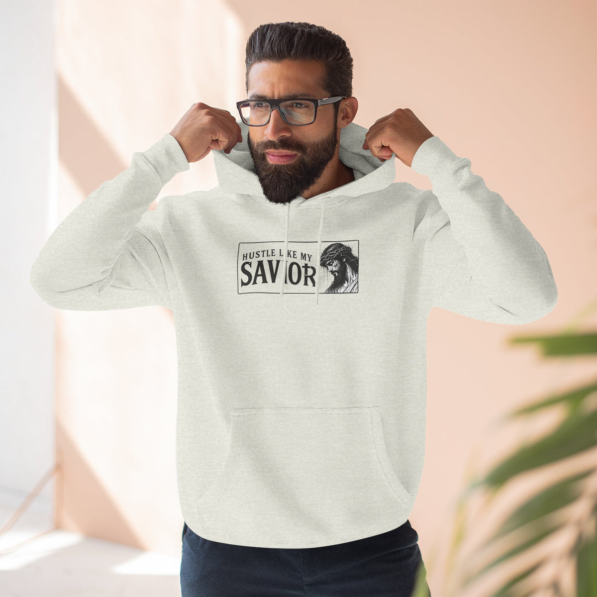 HUSTLE LIKE MY SAVIOR PREMIUM HOODIE