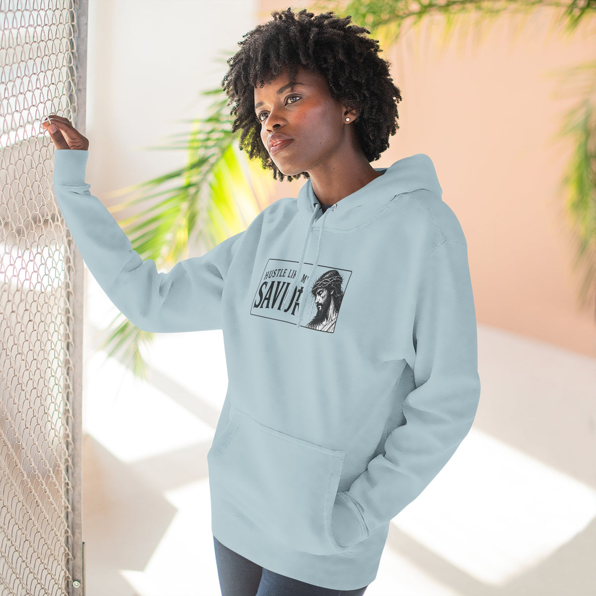 HUSTLE LIKE MY SAVIOR PREMIUM HOODIE